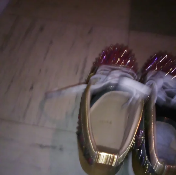 Christian Louboutin High Top Laminato Dino Spikes Yang Louis Muti-color  Size 10 - Picture 15 of 16